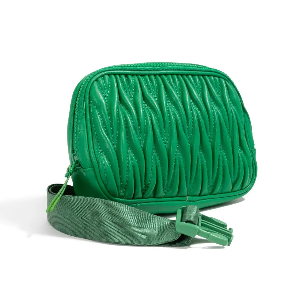Scrunched Faux Leather Belt Bag- many color options