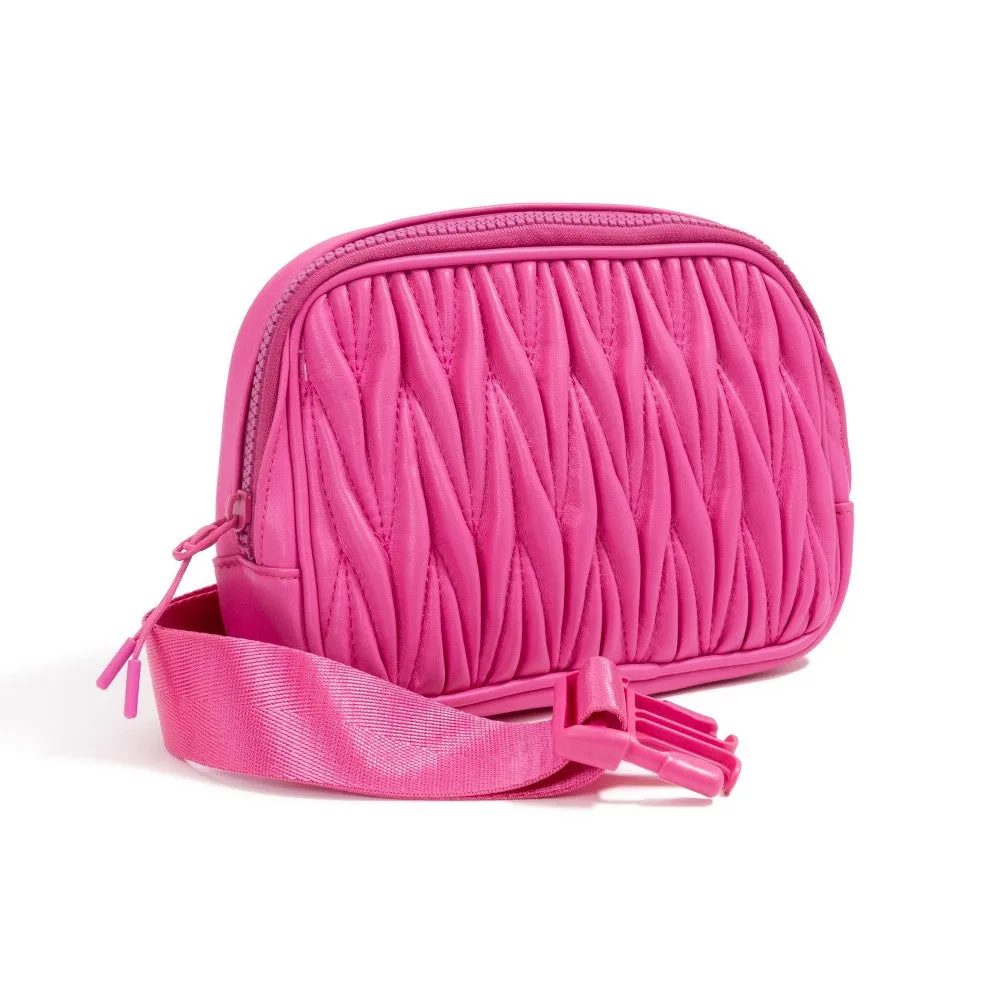 Scrunched Faux Leather Belt Bag- many color options