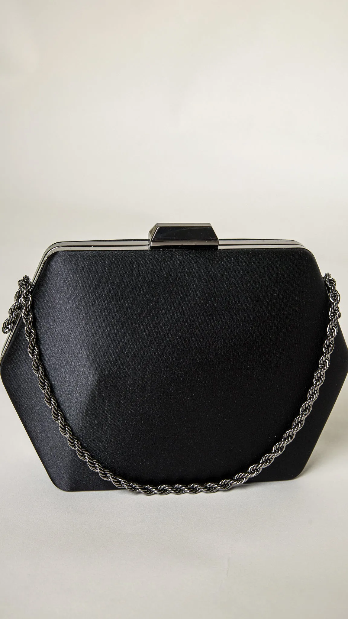 Seer Black Hexagon Clutch Purse