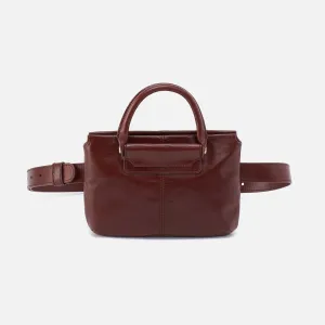 Sheila Belt Bag In Polished Leather - Chocolate
