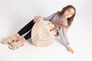 shoulder bag macrame - beige
