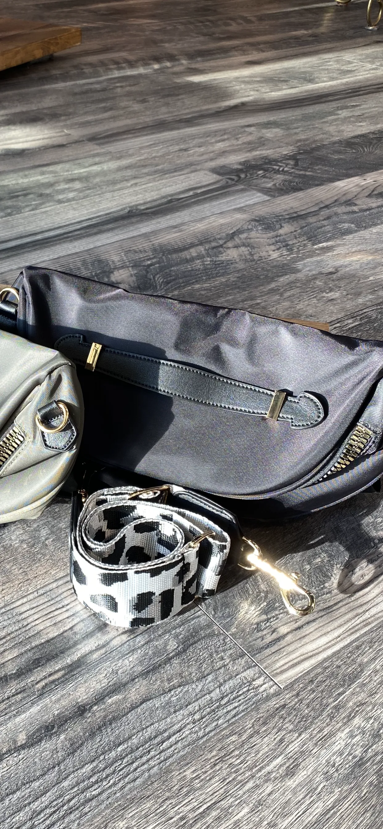 Silver Animal Print Bag Strap