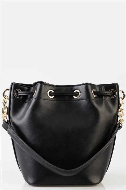Sissy Boy Adore Stud Drawstring Bucket Bag Black