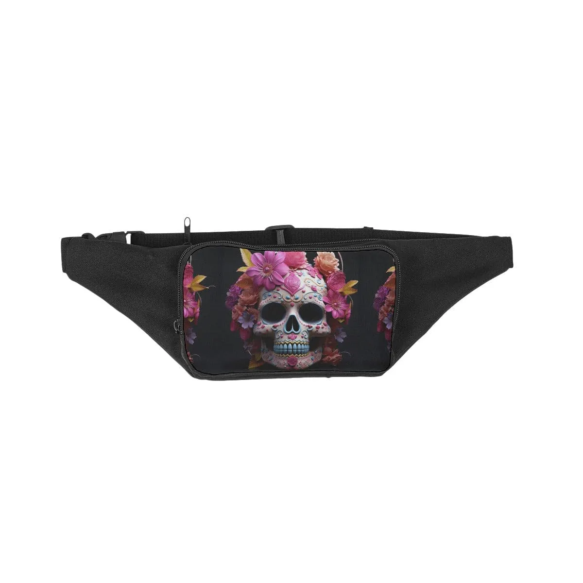 Skull Floral Black Waist Pack