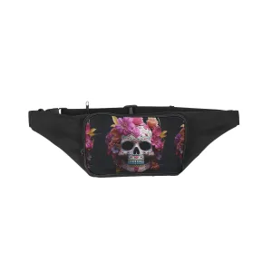 Skull Floral Black Waist Pack