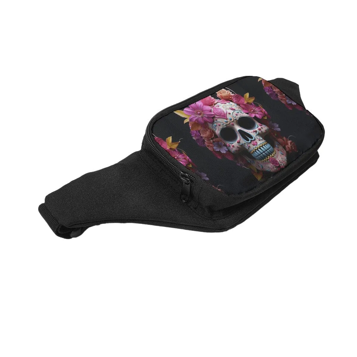 Skull Floral Black Waist Pack