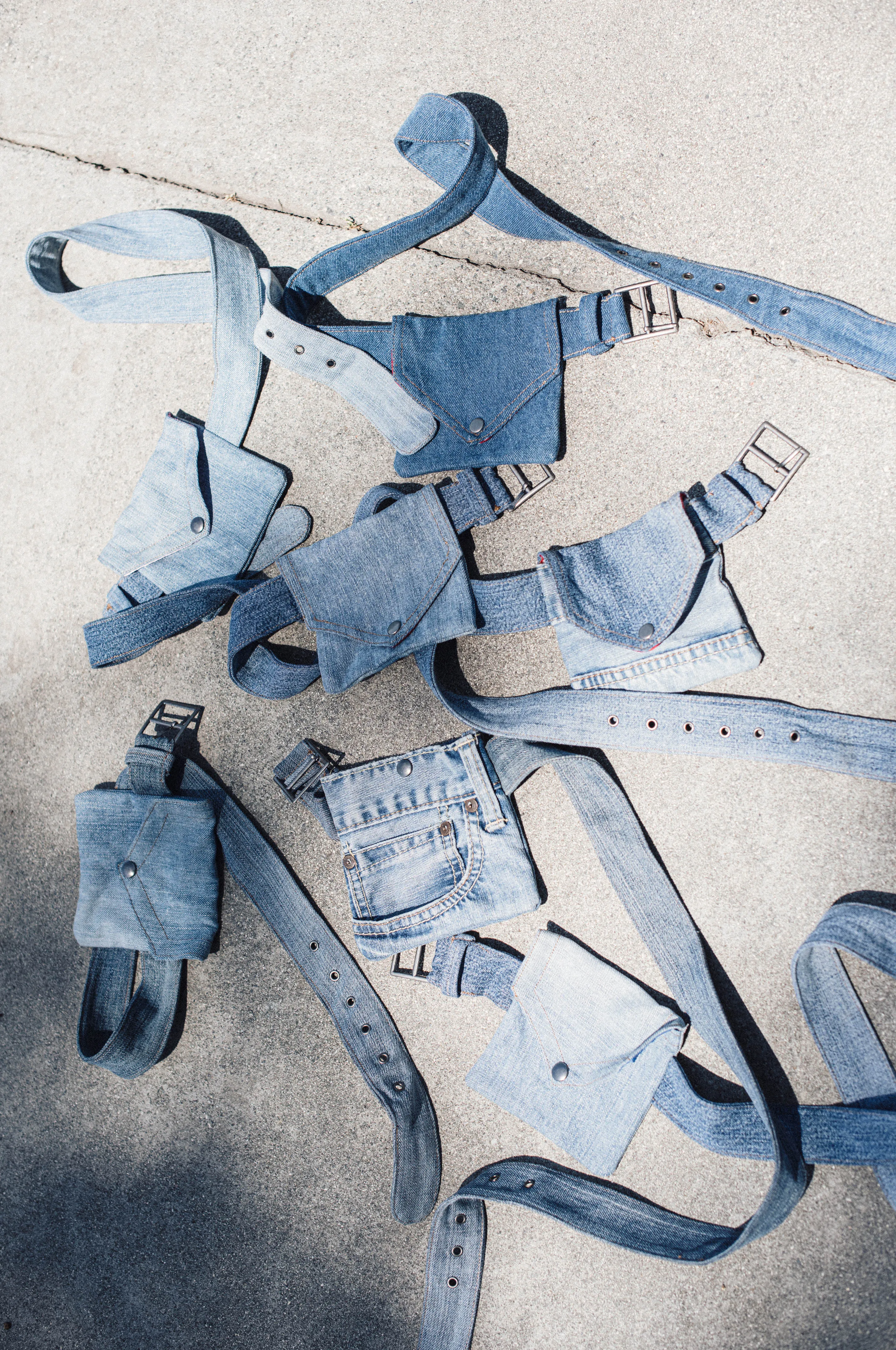 Snap Denim Belt Bag