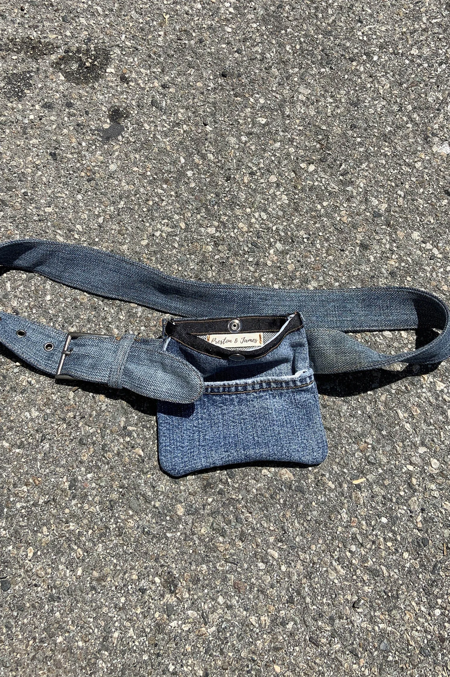 Snap Denim Belt Bag