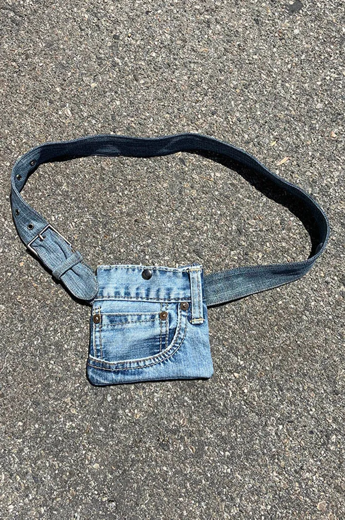 Snap Denim Belt Bag