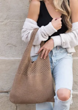 Soft Knit Crochet Hobo Bag