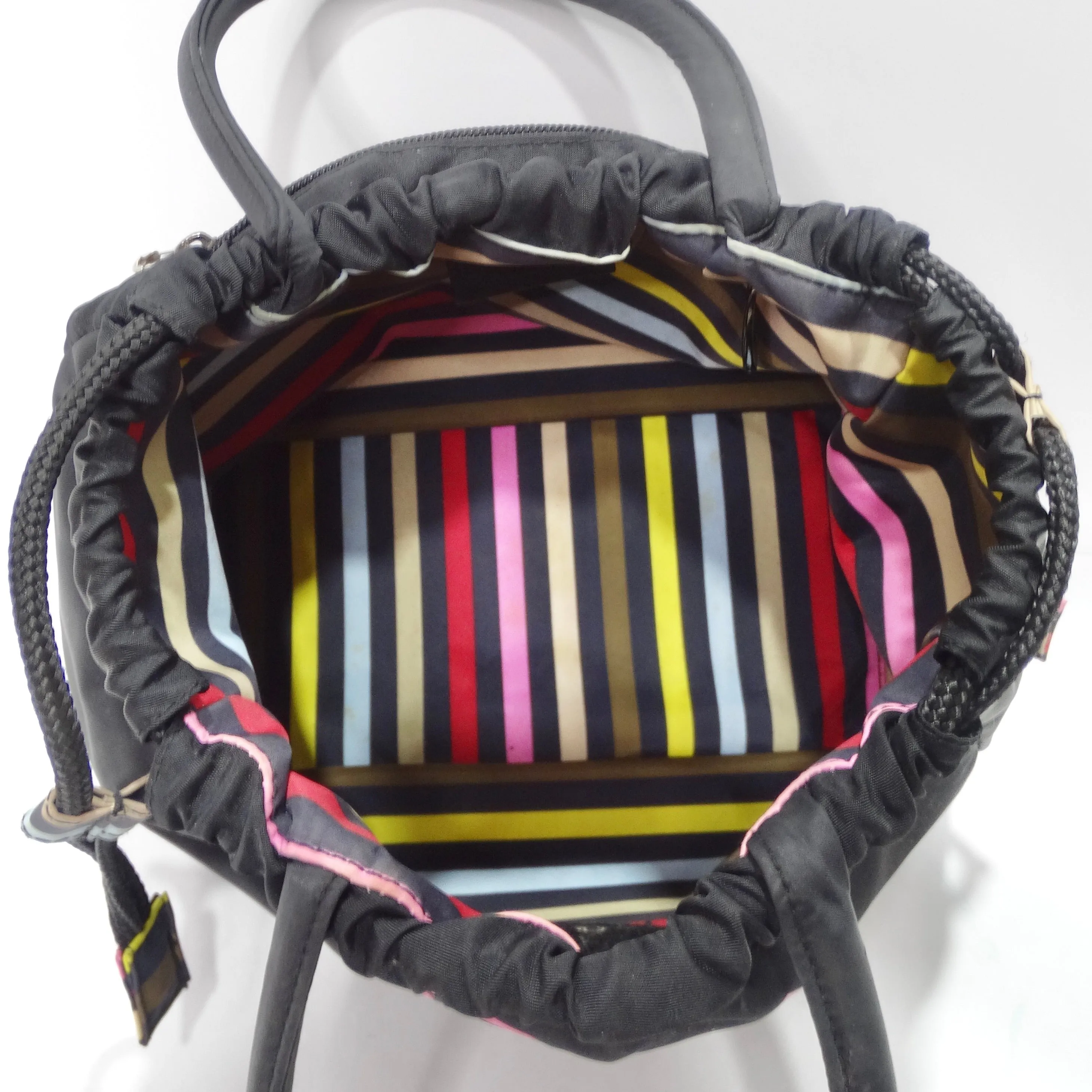 Sonia Rykiel 1980s Black Nylon Drawstring Bag