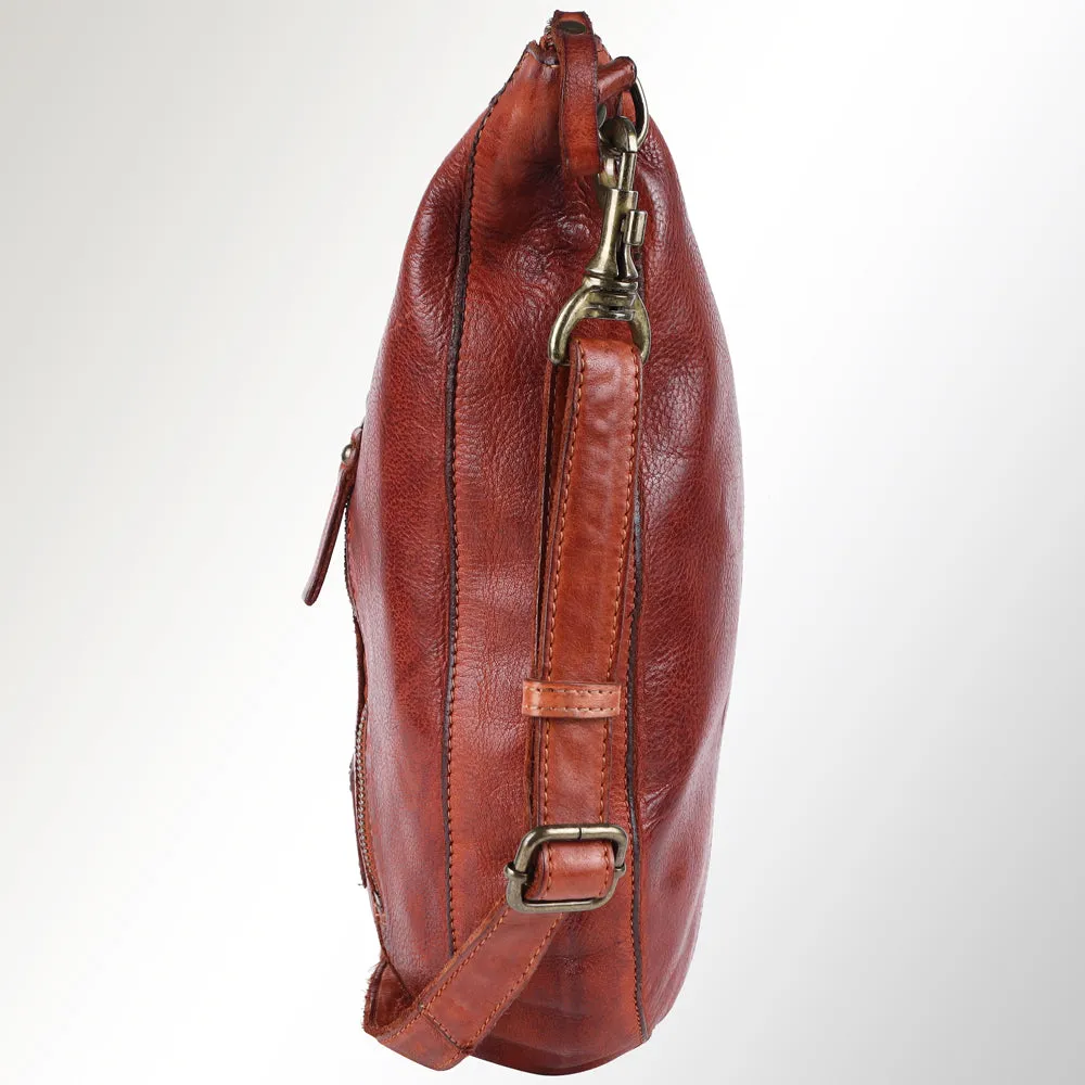 Spaghetti Western Swc143Cg Hobo Vintage Handmade Drum Dyed Genuine European Cowhide Leather Women Bag Western Handbag Purse