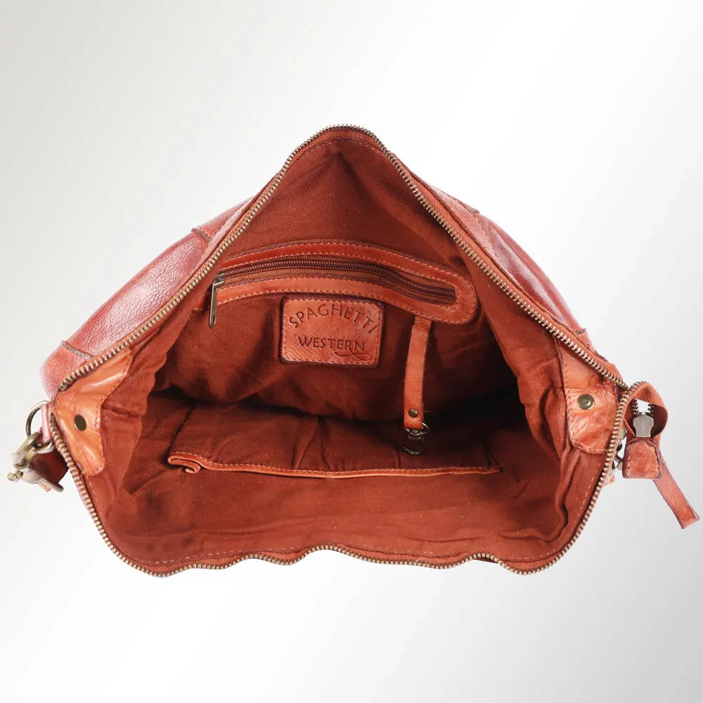 Spaghetti Western Swc143Cg Hobo Vintage Handmade Drum Dyed Genuine European Cowhide Leather Women Bag Western Handbag Purse