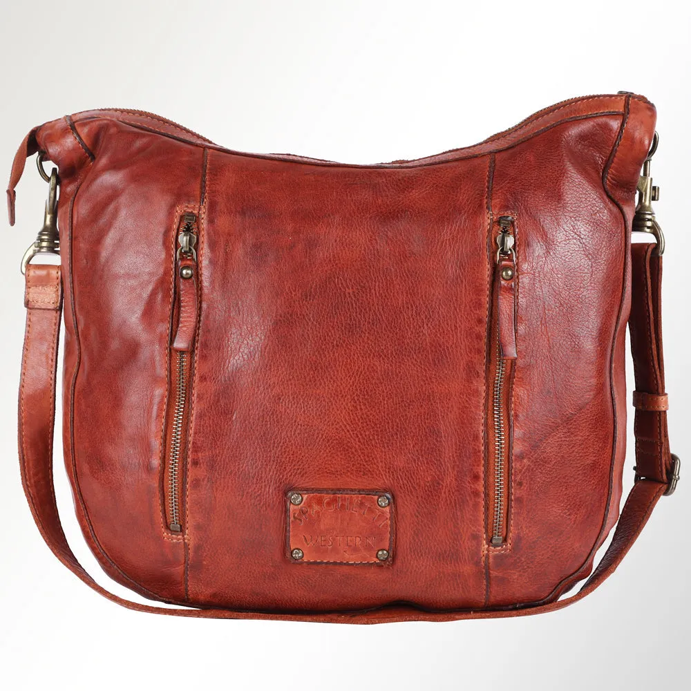 Spaghetti Western Swc143Cg Hobo Vintage Handmade Drum Dyed Genuine European Cowhide Leather Women Bag Western Handbag Purse