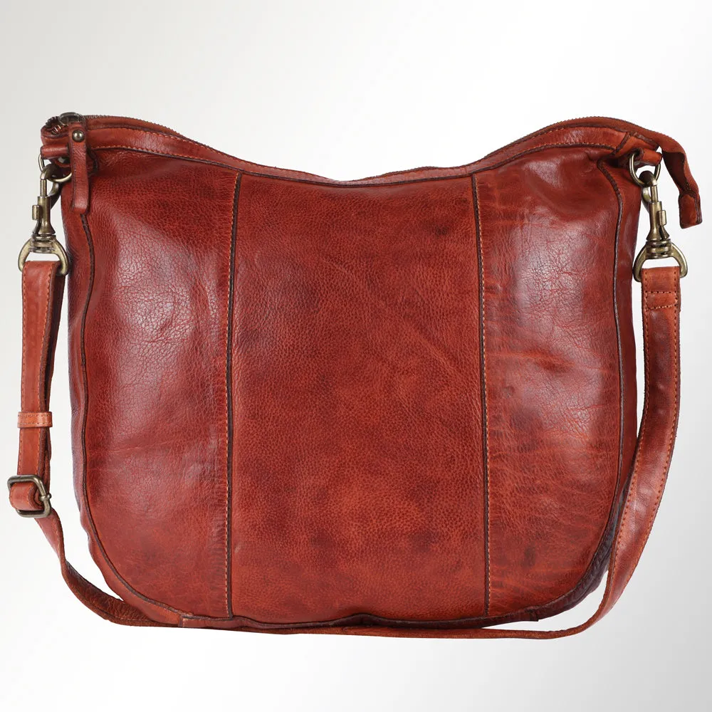 Spaghetti Western Swc143Cg Hobo Vintage Handmade Drum Dyed Genuine European Cowhide Leather Women Bag Western Handbag Purse