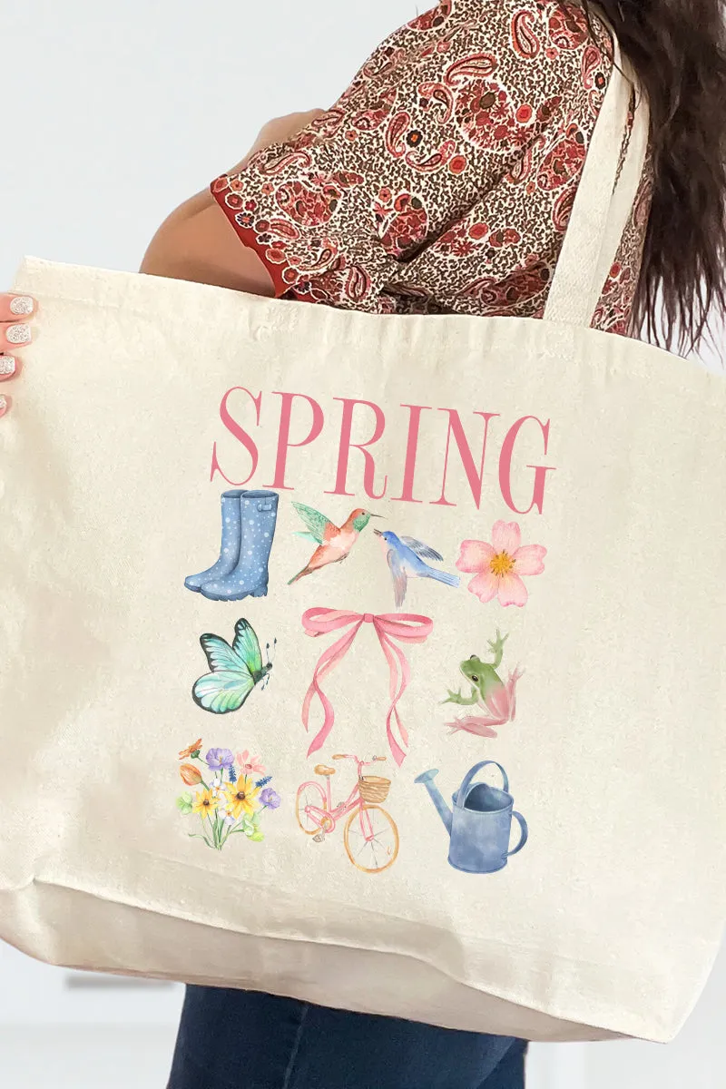 Spring Garden Canvas Jumbo Tote