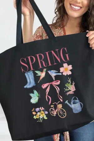 Spring Garden Canvas Jumbo Tote