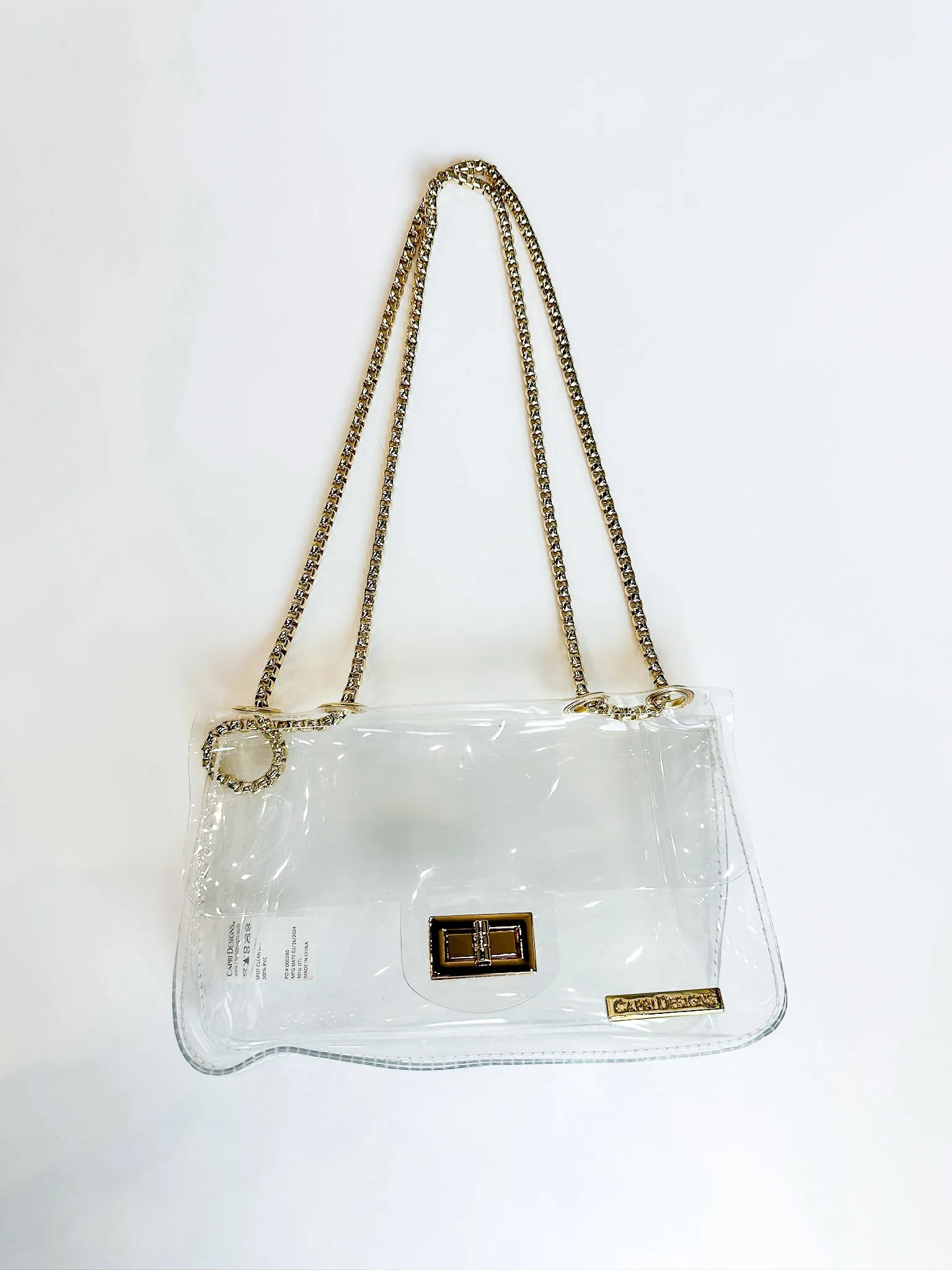 Stadium Chic Clear Belt Bag with Chain