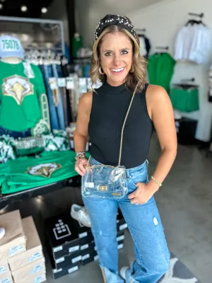 Stadium Chic Clear Belt Bag with Chain