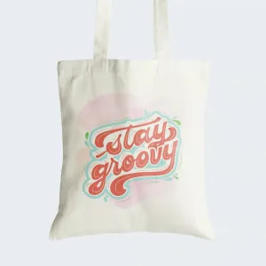 Stay Groovy Tote Bag With Zipper