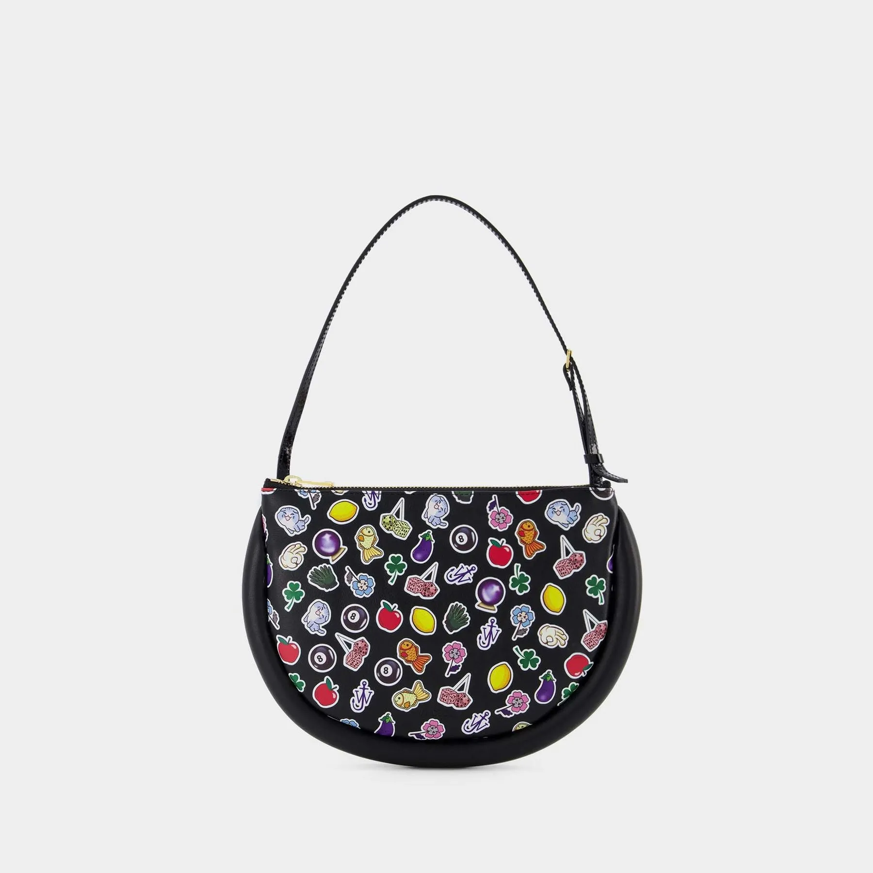 Stickers Bumper-Moon Hobo Bag - J.W. Anderson -  Black - Leather