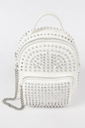 Studded Backpack With Chain Zippier