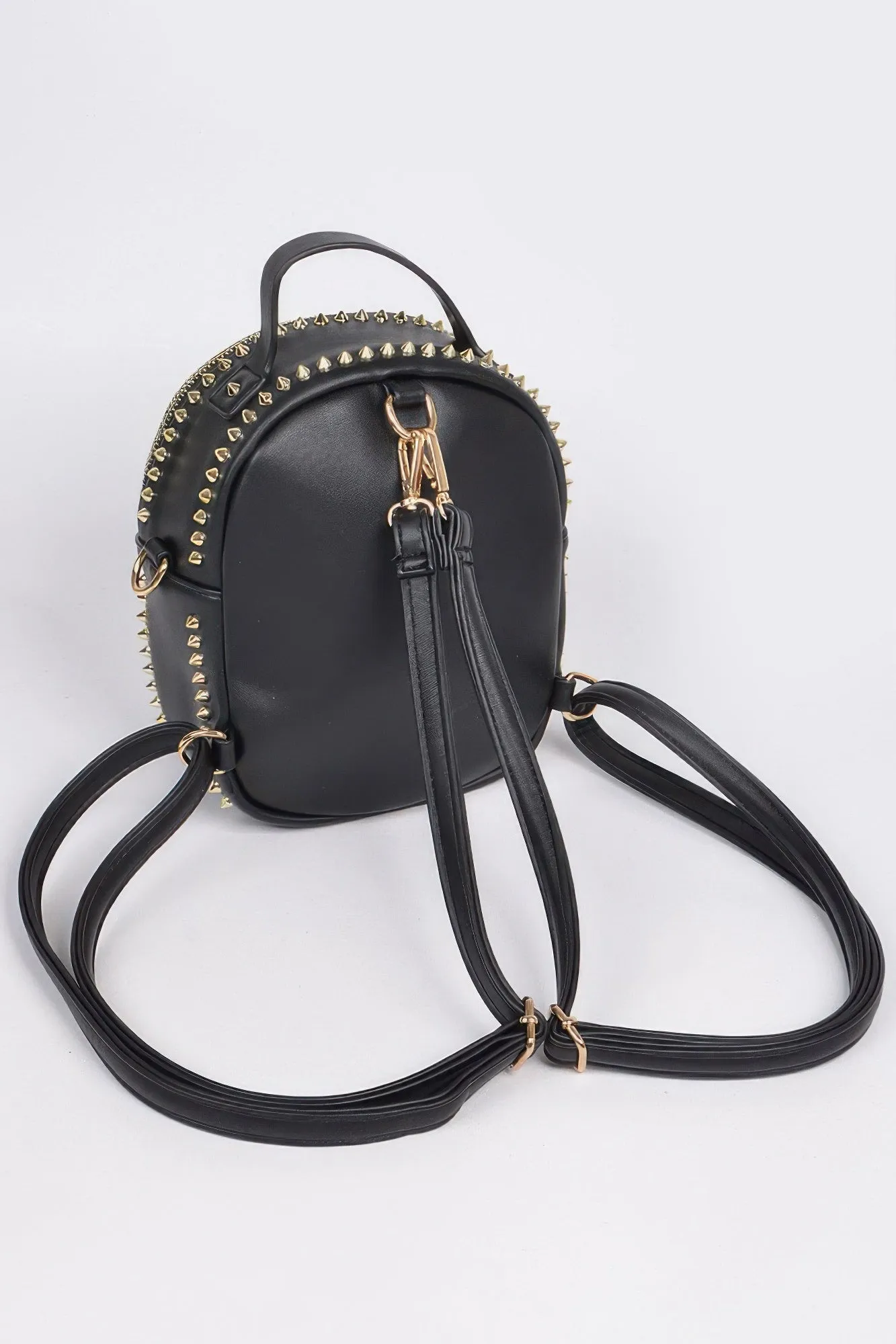 Studded Backpack With Chain Zippier