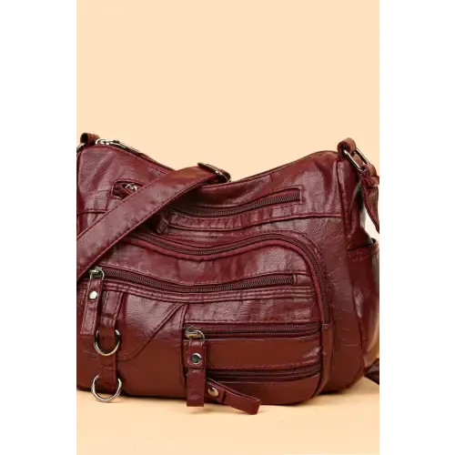 Stylish Multi-Pocket PU Leather Crossbody Bag for Everyday Chic