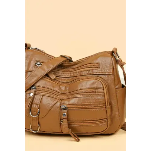 Stylish Multi-Pocket PU Leather Crossbody Bag for Everyday Chic