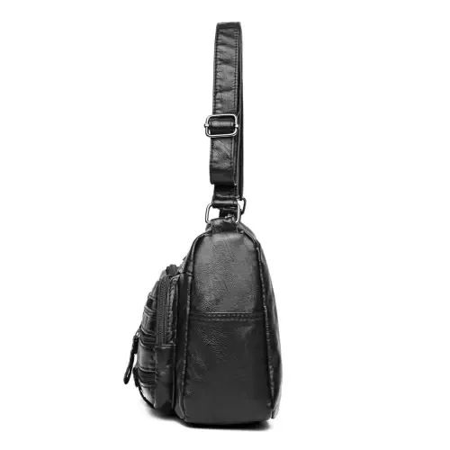 Stylish Multi-Pocket PU Leather Crossbody Bag for Everyday Chic