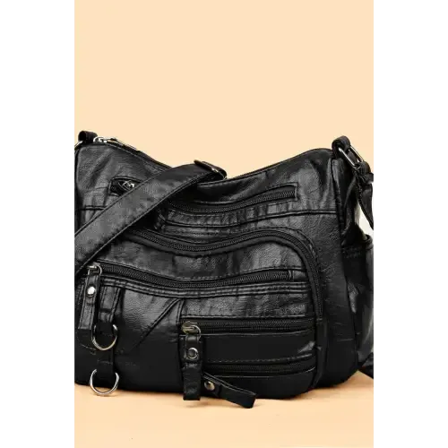 Stylish Multi-Pocket PU Leather Crossbody Bag for Everyday Chic