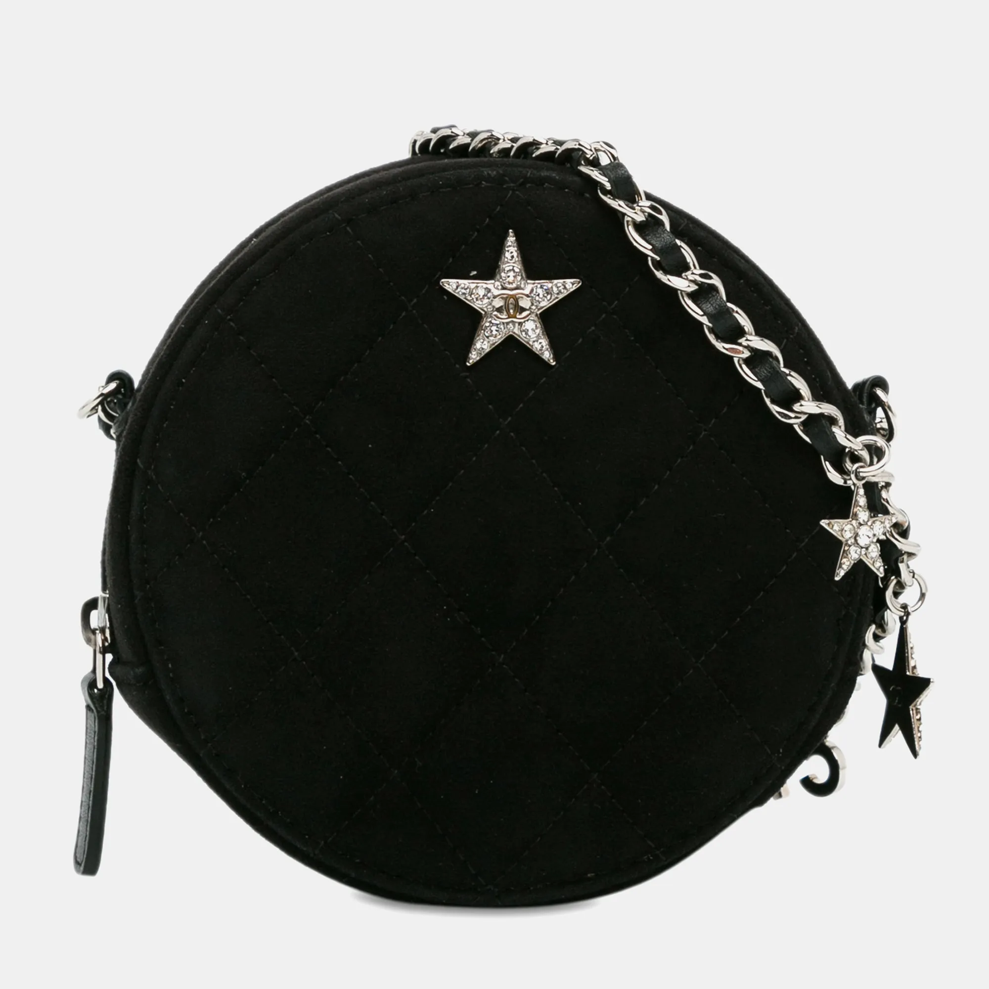 Suede Cocostellar Round Clutch on Chain