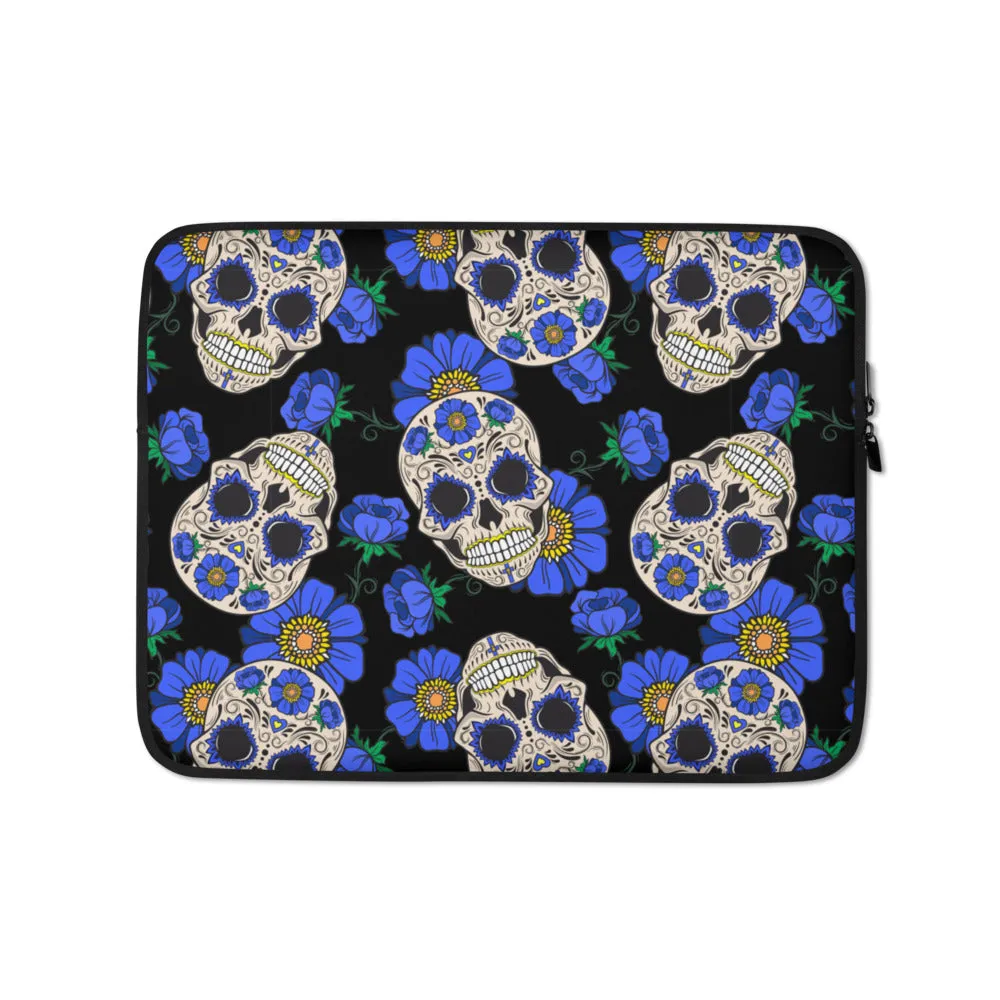 Sugar Skull Blue Laptop Sleeve