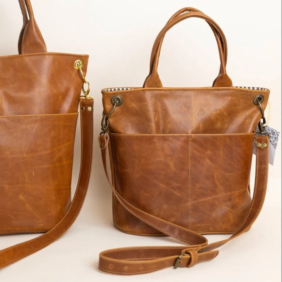 Sutton Jr Tote with Handles Cognac