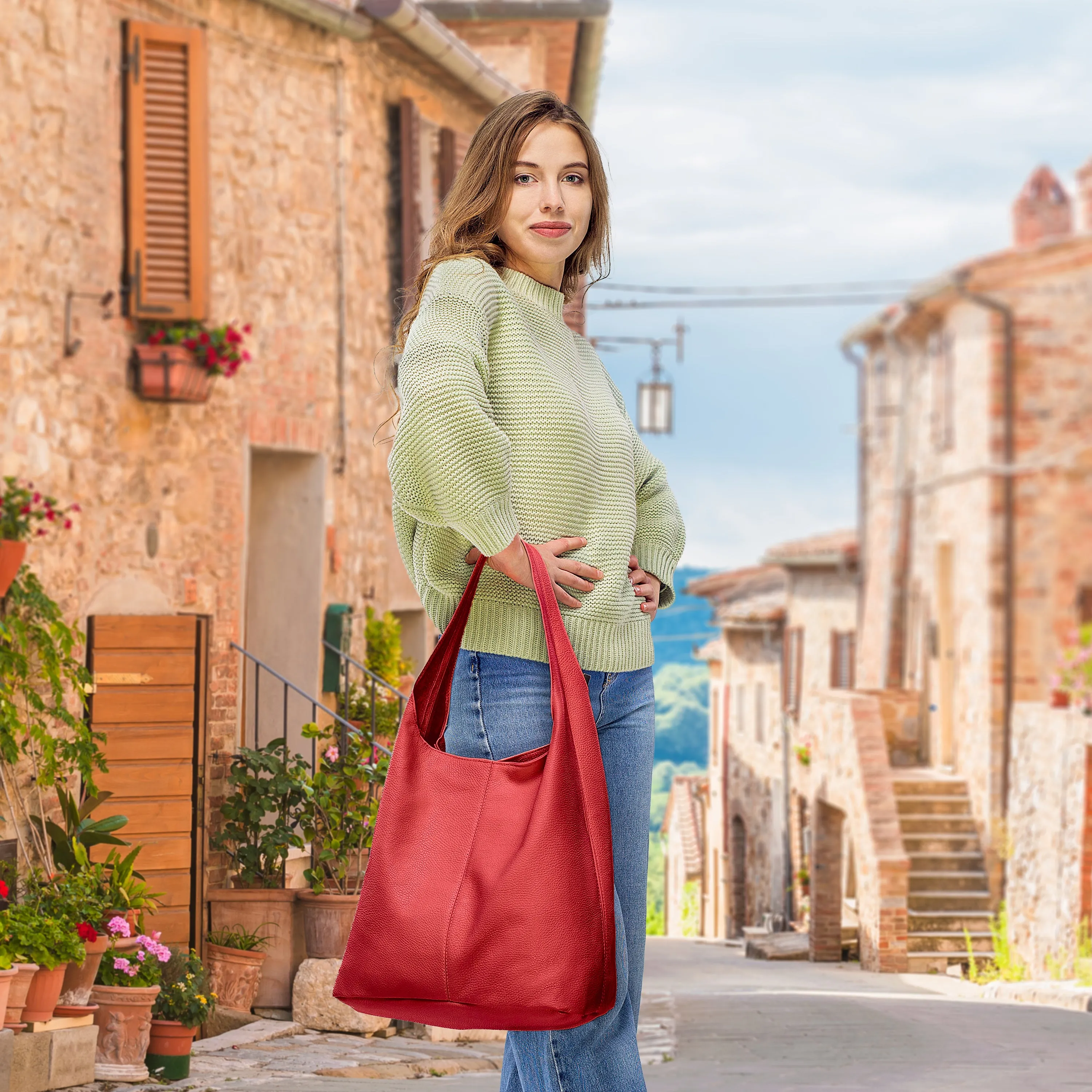 TAKEASY Calf Leather Hobo Bag 011943