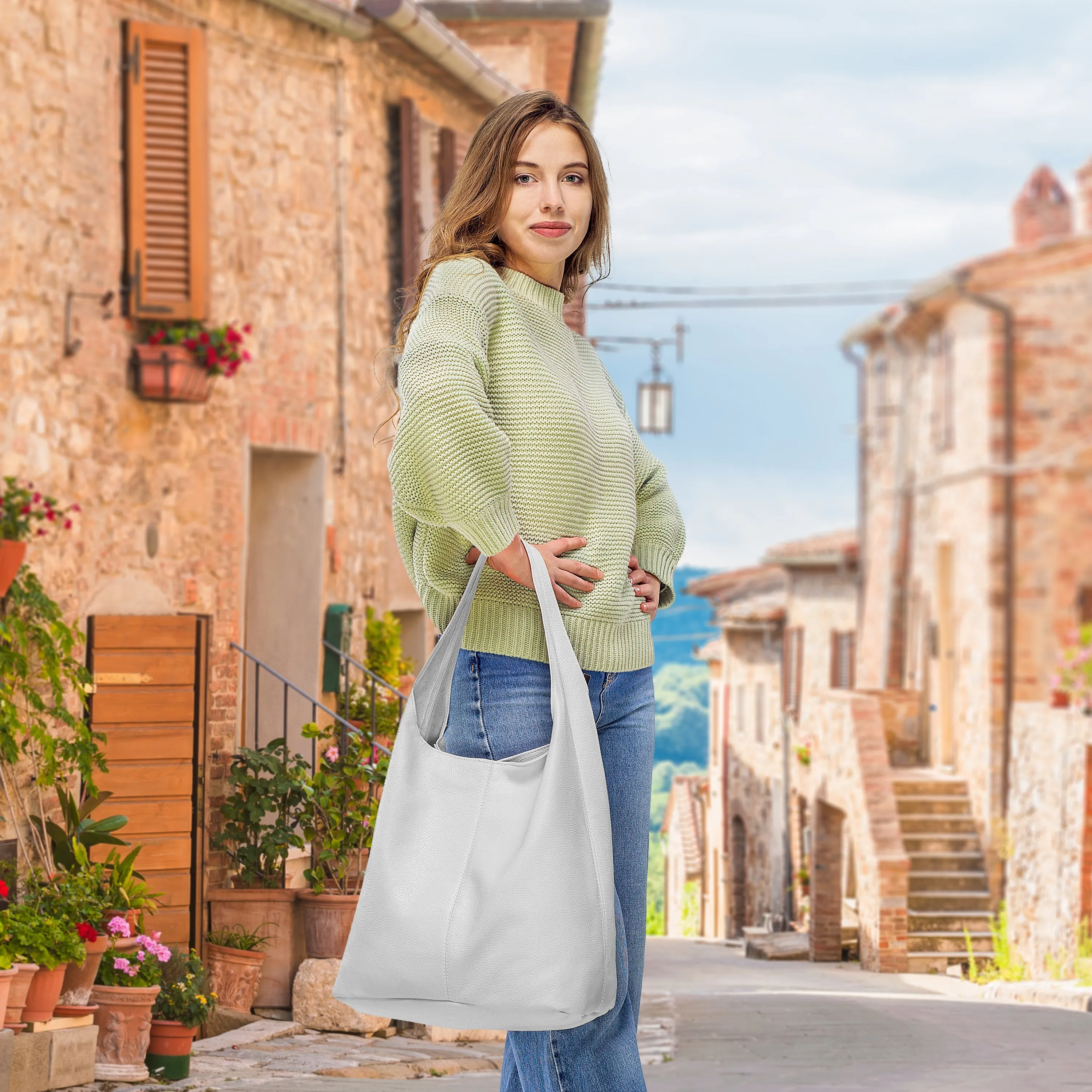 TAKEASY Calf Leather Hobo Bag 011943