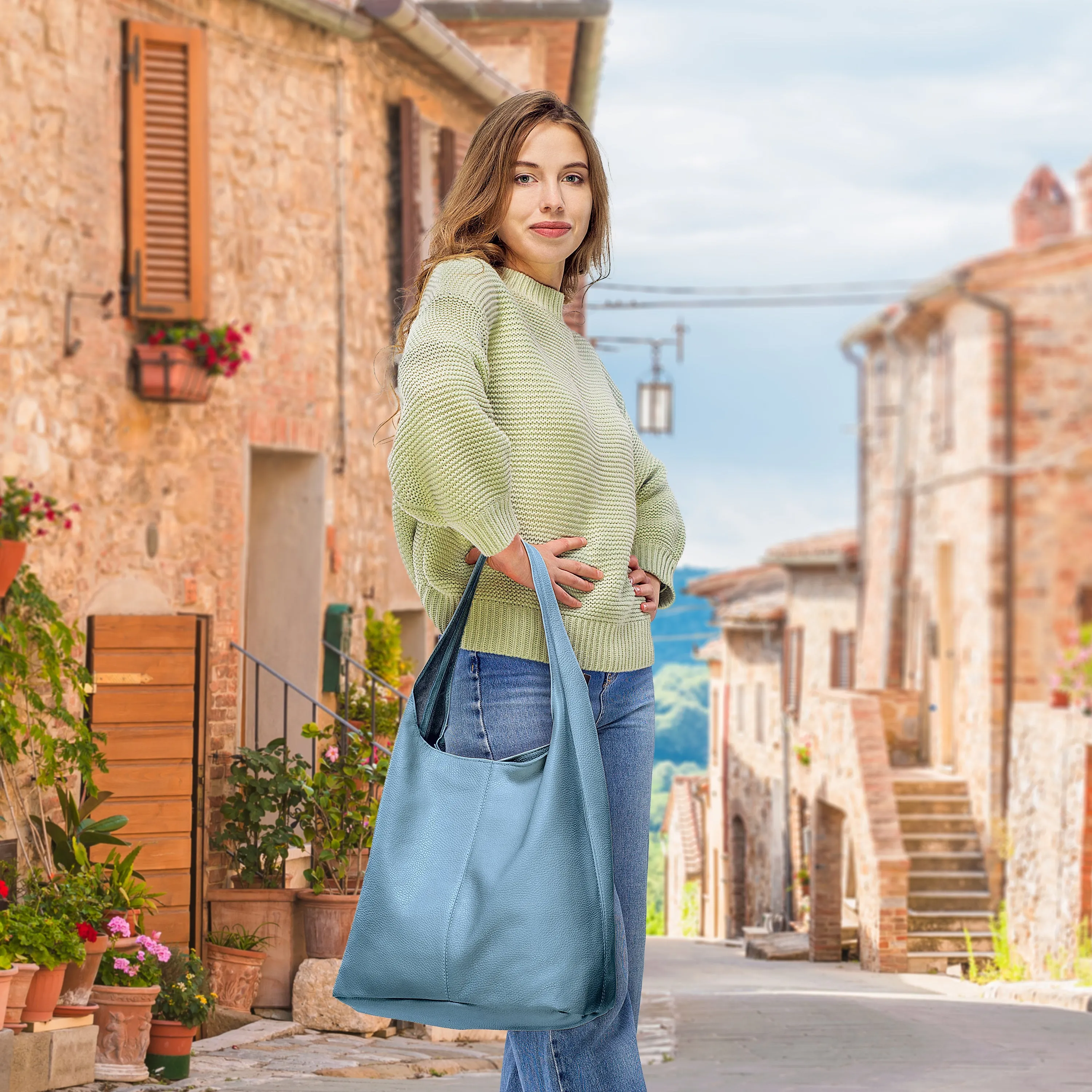 TAKEASY Calf Leather Hobo Bag 011943