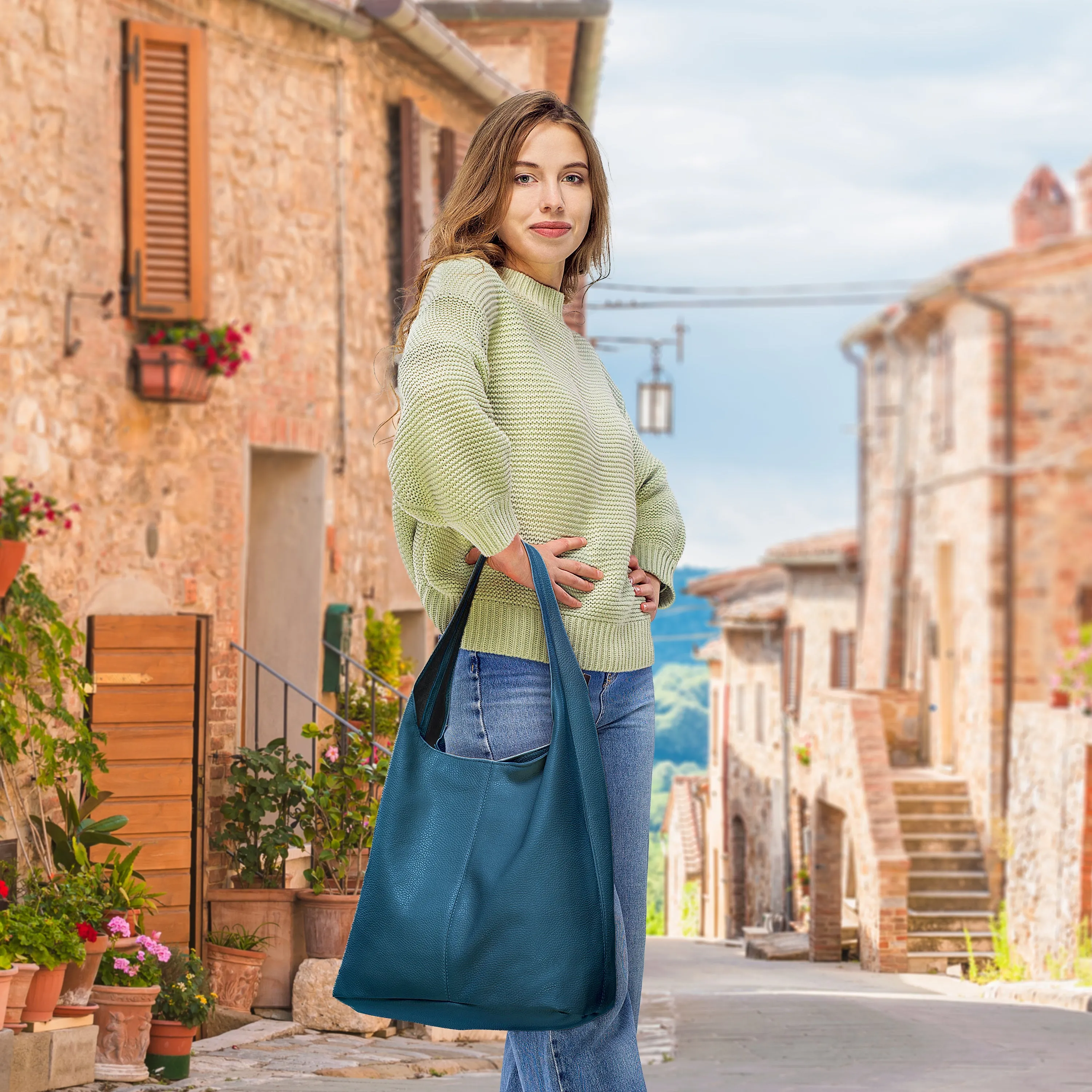 TAKEASY Calf Leather Hobo Bag 011943