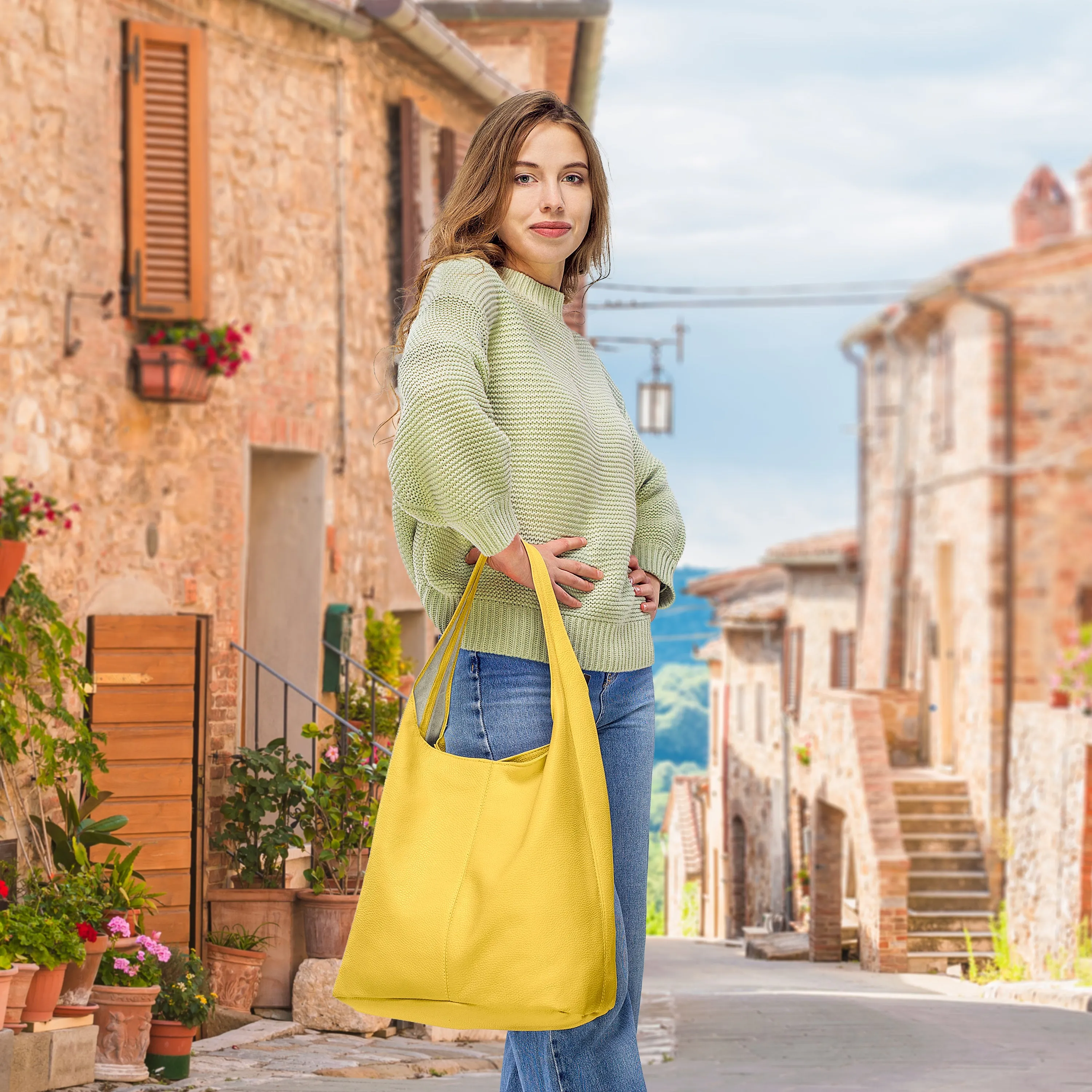 TAKEASY Calf Leather Hobo Bag 011943