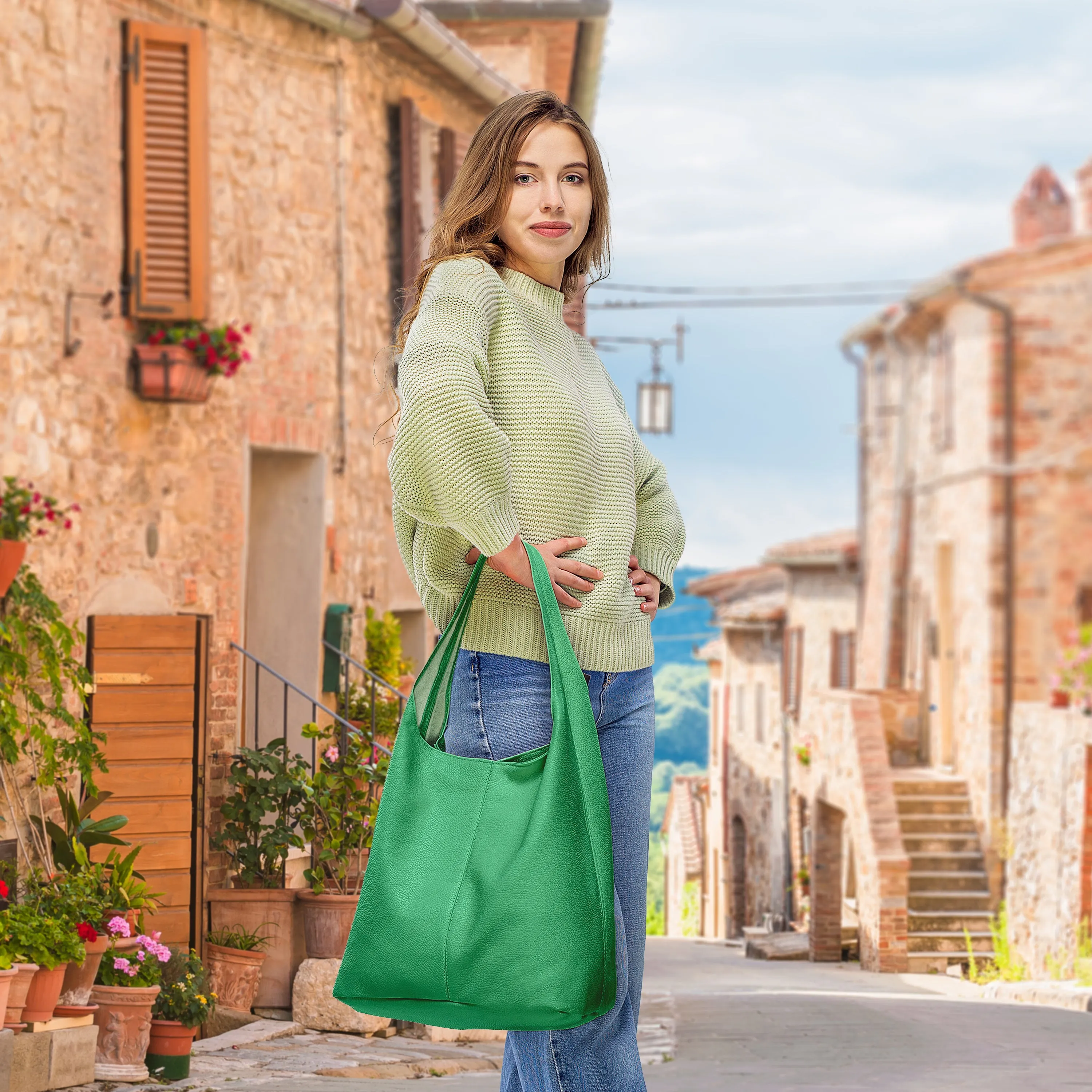 TAKEASY Calf Leather Hobo Bag 011943