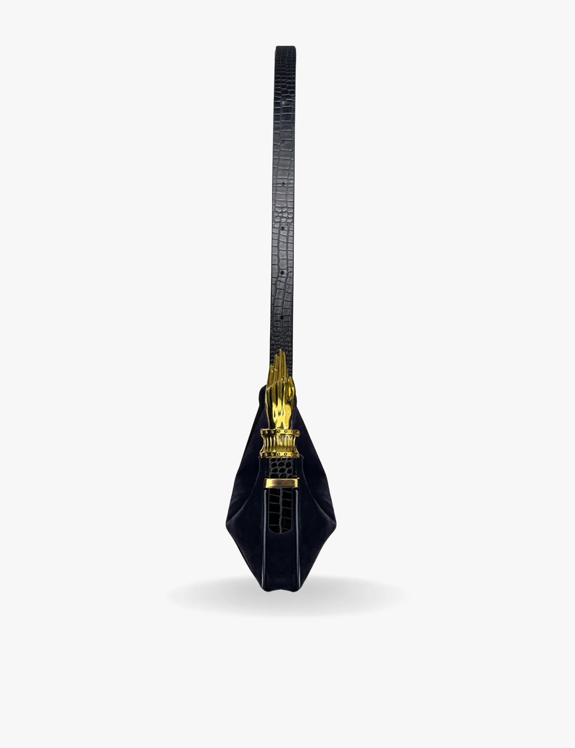 The Mini Hobo Gilded Lure Bag Black Suede