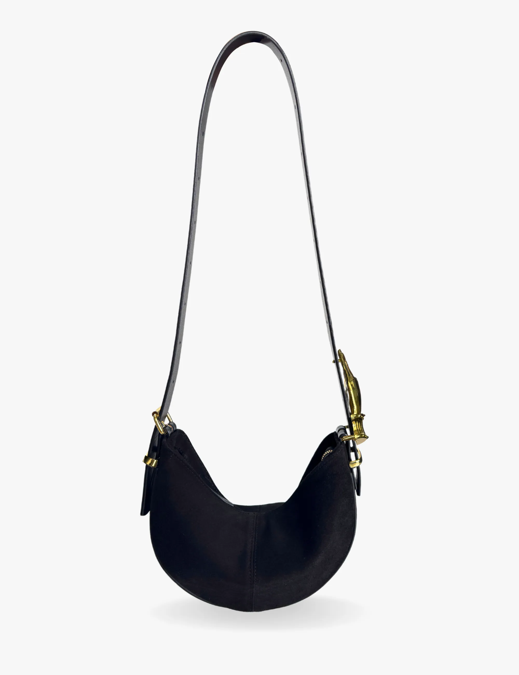 The Mini Hobo Gilded Lure Bag Black Suede