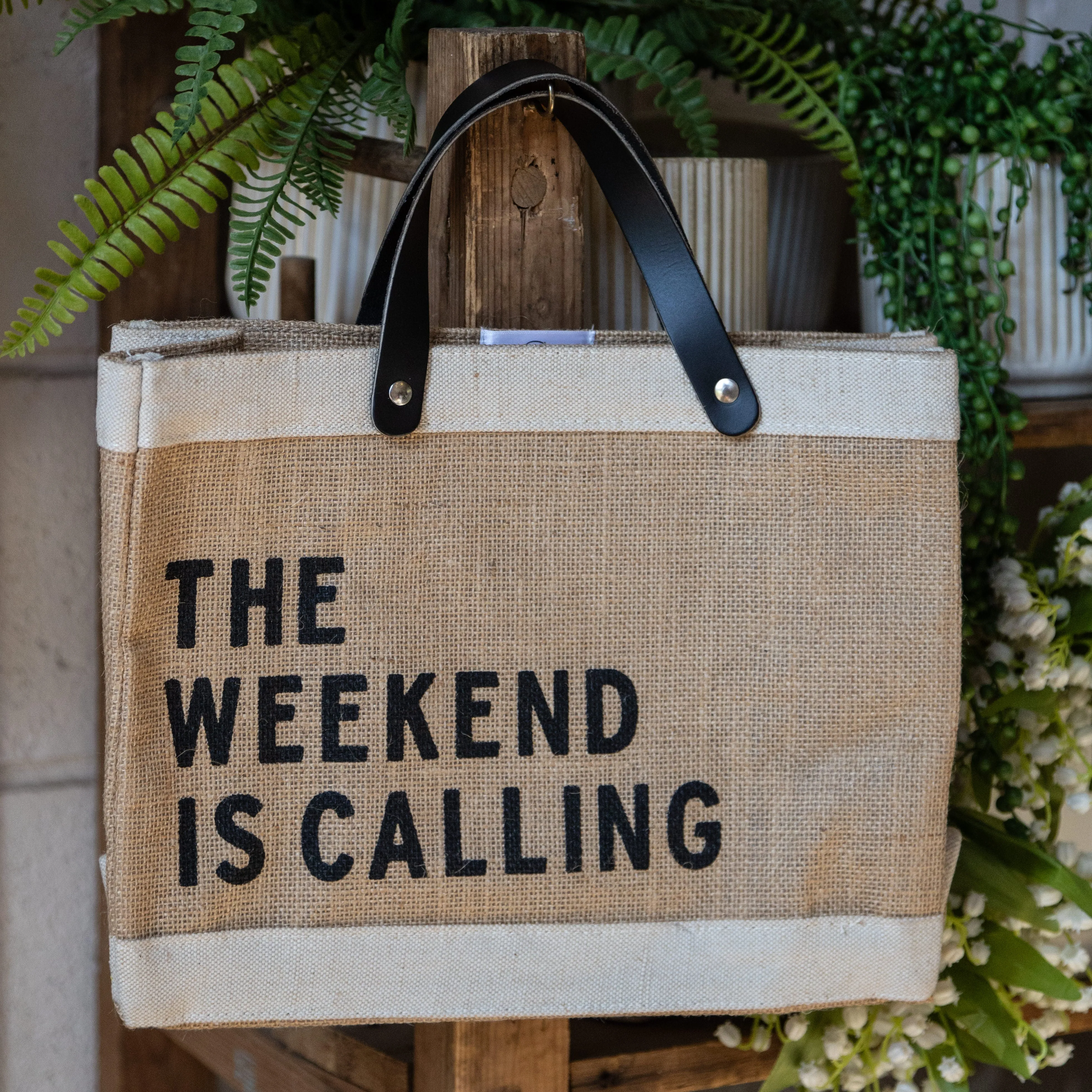 The Weekend is Calling Mini Market Tote
