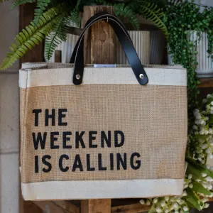 The Weekend is Calling Mini Market Tote