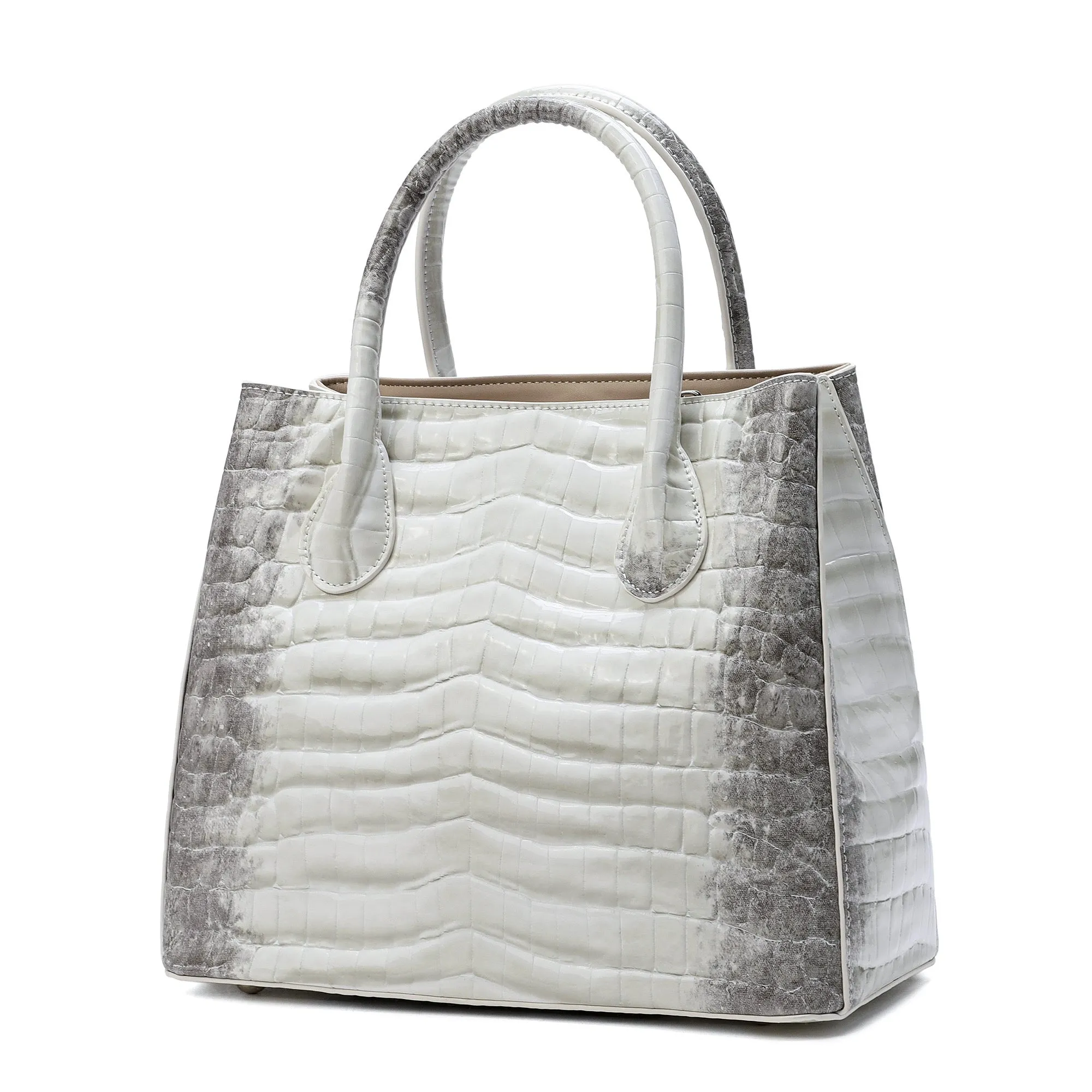 Tiffany & Fred Alligator Embossed Leather Top-handle/Shoulder Tote Bag