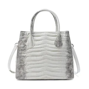 Tiffany & Fred Alligator Embossed Leather Top-handle/Shoulder Tote Bag