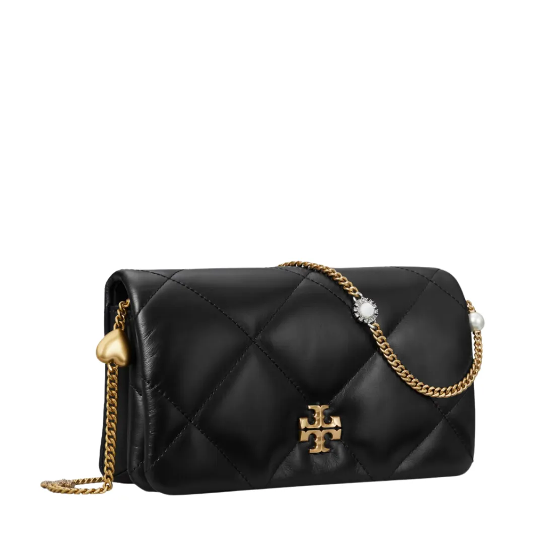 Tory Burch Kira Charm Diamond Quilt Chain Wallet