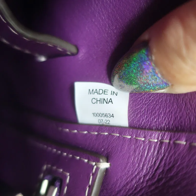 Tory Burch Lee Radziwill Double Bucket Bag Purple Leather Medium Crossbody