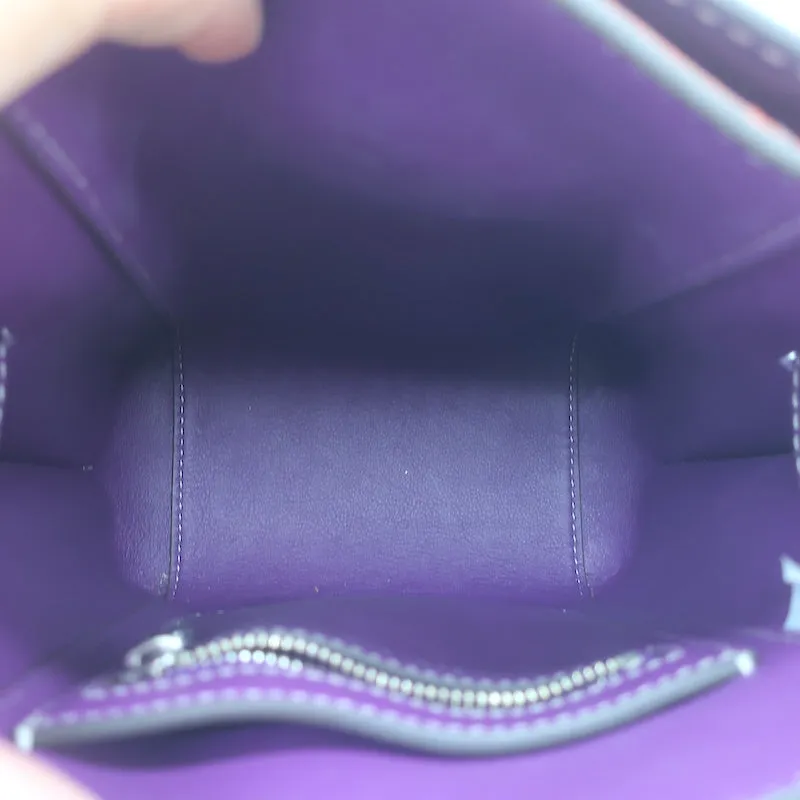 Tory Burch Lee Radziwill Double Bucket Bag Purple Leather Medium Crossbody