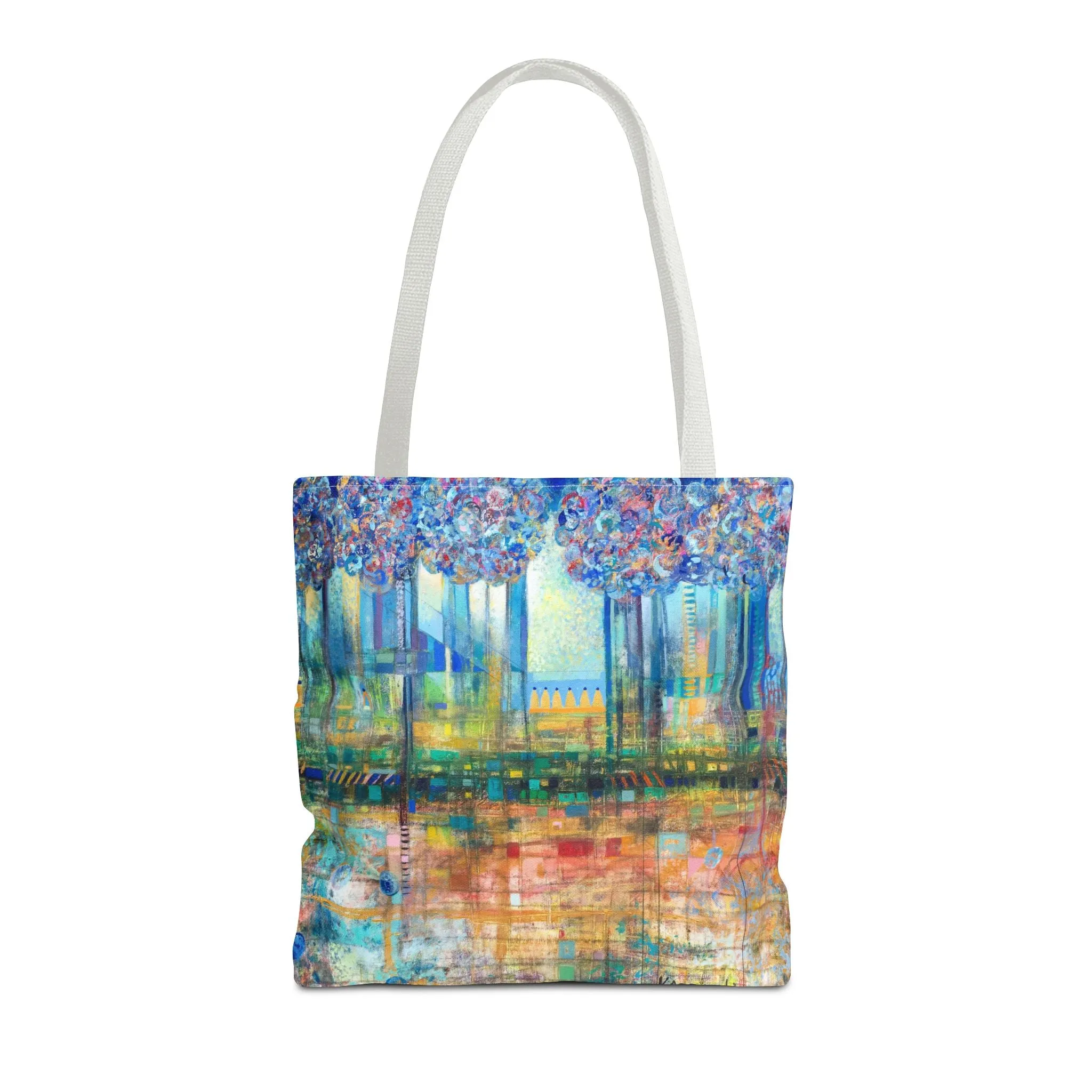 Tree Landscape Art Tote Bag Canvas Shopping Bag - Rise Up to The Gates of Glory - Leslie Karpinski